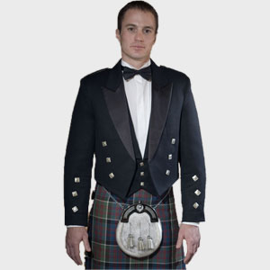 Tweed Crail Scottish Highland Argyle kilt vert veste traditionnelle et gilet 