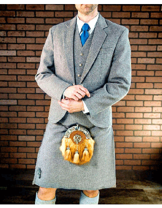 NEW 5 YARD KILT TITANIUM TWEED VARIOUS SIZES FOR MENS