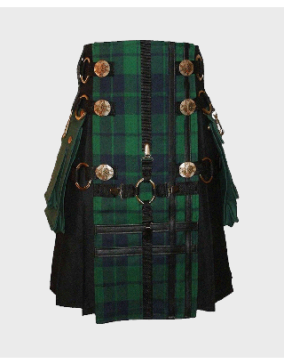 MEN'S BLACK WATCH BEST TARTAN HYBRID GOTHIC UTILITY KILT
