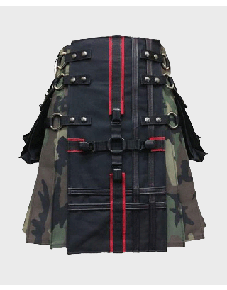 MEN'S INTERCHANGEABLE CAMOUFLAGE GOTHIC TACTICAL UTILITY KILT

