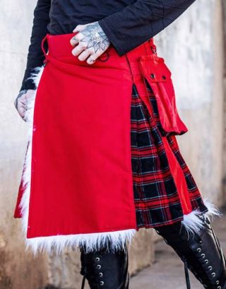 
Kilt unisexe à thème de Noël | Kilt du Père Noël pour Noël